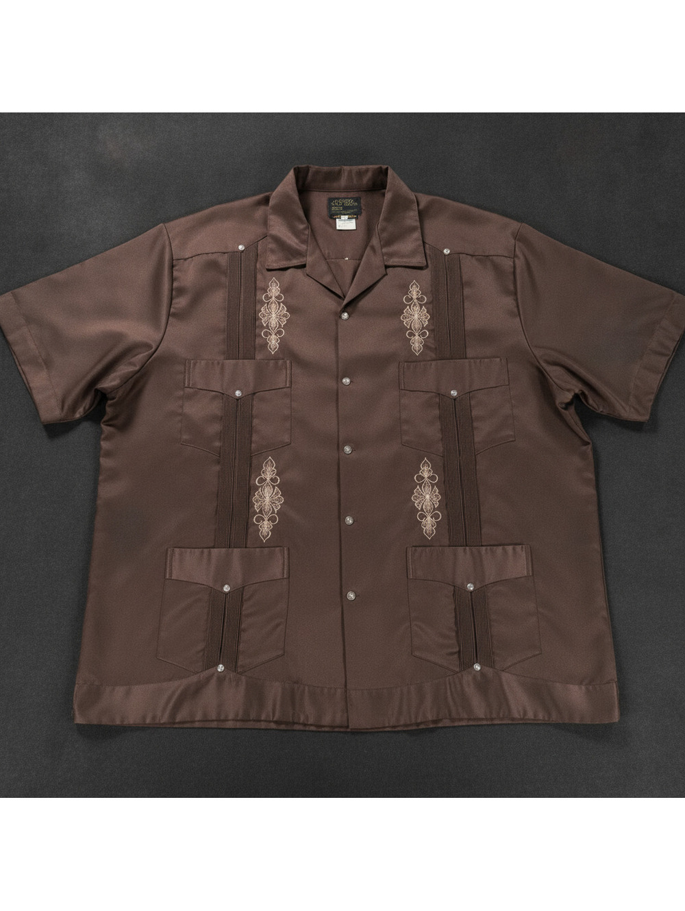 Guayabera Yucateca Embroidered Button-Up Shirt Size 50